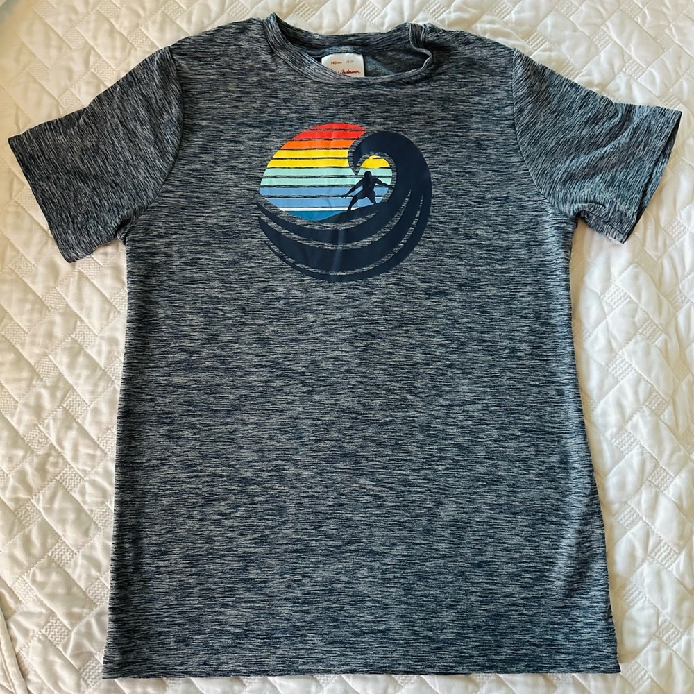 Boys’ Hanna Andersson Short Sleeved Blue Shirt w/SPF Protection Size 140 | US 10